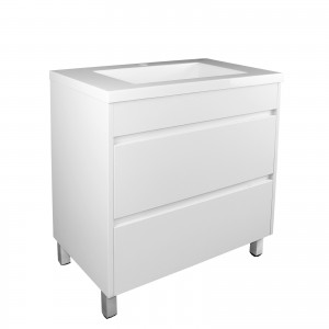 Qubist Matte White Free Standing 750 Vanity Cabinet Only